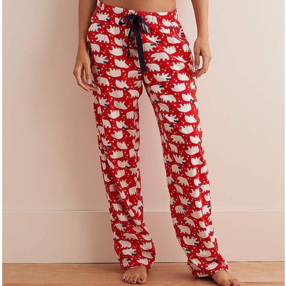 Aerie Red and White Polar Bear Pajama Pants